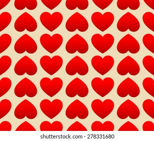 Repeatable heart pattern, heart background, vector.