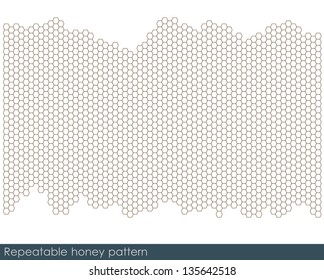 Repeatable honeycomb pattern. Black and white