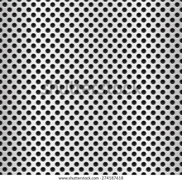 Repeatable Metal Pattern Sheet Perforated Punched Stock Vector Royalty Free