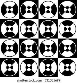 Repeatable minimal pattern with segmented, divided circles