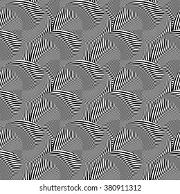 Repeatable pattern with circles, abstract monochrome vector