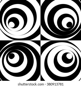 Repeatable pattern with circles, abstract monochrome vector