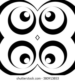 Repeatable pattern with circles, abstract monochrome vector