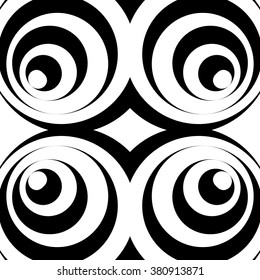 Repeatable pattern with circles, abstract monochrome vector