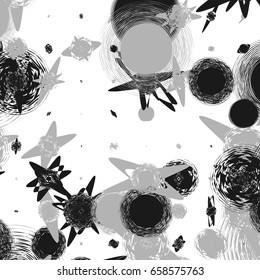 Repeatable pattern with random shapes. Abstract geometric illustration.