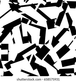 Repeatable pattern with random shapes. Abstract geometric illustration.