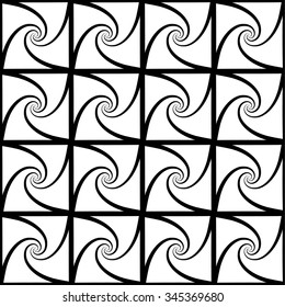 Repeatable pattern with spiral shapes. Vector art.