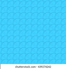 Repeatable pattern w/ interlocking circles, rings. Regular monochrome seamless geometric pattern.