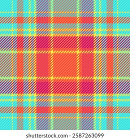 Repeatable patterns pattern seamless check, layered plaid tartan texture. Hunter vector fabric background textile in teal and red colors palette.