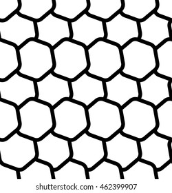 Repeatable seamless pattern with tilted, overlapping hexagons. Geometric monochrome textures