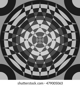 Repeatable segmented grayscale pattern. Monochrome abstract textured surface 