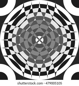 Repeatable segmented grayscale pattern. Monochrome abstract textured surface 