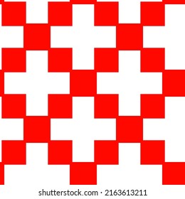 Repeatable, Tileable White Cross Over Red Pattern, Background