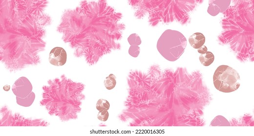 Repeatable watercolor isolated texture. Handrawn abstract pink paint with bright stain decoration on white background. Vector illustration