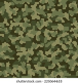 Repeated Beige Modern Graphic Army Textile.  Khaki Seamless Grunge Geometric Combat Art. Black Repeated Monochrome Digital Camouflage Backdrop. Brown Pixel Soldier Fabric. 