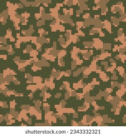 Papel tapiz del Ejército Geométrico Resumen Negro Repetido.  Pixel De Fondo Beige De Camo Grunge Sin Marea. Patrón De Combate Vector Oscuro Y Colorido. Textil Verde Gráfico Militar. 