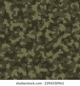 Diseño de combate de píxeles de color negro repetido.  Tejido De Camuflaje Gráfico De Moda Oscura Y Sin Marea. Fondo De Camo Geométrico Repetido Del Desierto. Tela militar digital beige. 