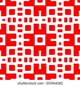 Repeated black figures on white background. Ethnic wallpaper. Seamless surface pattern design with symmetrical polygons ornament. Geometric motif. Digital paper for textile print, web design. Vector