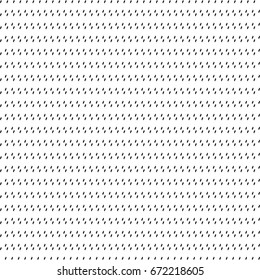Repeated black mini parallelograms on white background. Seamless surface pattern design with polygons ornament. Dashed wallpaper. Jagged strokes motif. Slanted dashes image. Digital paper with marks.