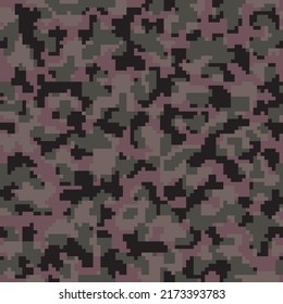 Repeated Black War Vector Camo Design.  Dark Seamless Colorful Digital Army Background. Khaki Repeated Abstract Geometric Commando Backdrop. Desert Graphic Combat Texture. 
