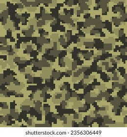 Repeated Brown Colorful Vector Soldier Backdrop.  Green Seamless Monochrome Geometric Military Pattern. Black Seamless Grunge Graphic Camouflage Design. Dark Digital Commando Art. 