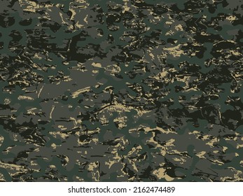 Repeated Brown Grunge Vector Military Wallpaper.  Black Seamless Abstract Graphic Combat Backdrop. Khaki Seamless Fashion Graphic Camo Pattern. Repeated Green Vector Army Background. 