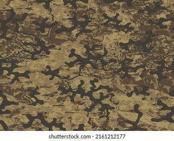 Textura de comando gráfica de la Guerra Marrón.  Impresión de camuflaje de vectores gráficos sin brillo verde. Armario de vectores de color negro sin foco Repetida pintura gráfica del desierto de Camo. 