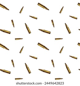 Wiederholte Kugeln, Goldmunition nahtlose Muster Hintergrund.