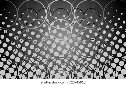 Repeated circles on monochrome background. Halftone vector design.