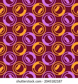 Repeated circles seamless pattern. Polka dot ornament. Modern stile geometric background. Geo motif surface. Ethnic print. Bold trendy design contemporary abstract wallpaper. Vector art.
