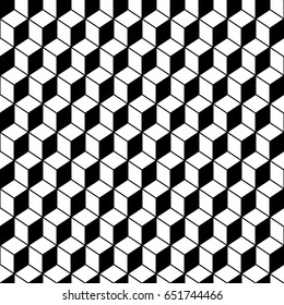 Repeated color cubes background. Geometric shapes wallpaper. Seamless surface pattern design with polygons. Cubic motif. Digital paper with dices for page fills, web designing, textile print. Vector.