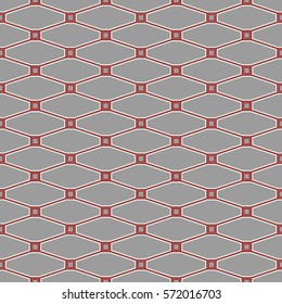Repeated color figures and lines on white background. Geometrical wallpaper. Seamless surface pattern design with elongated octagons and squares. Diamonds motif. Digital paper for textile print.