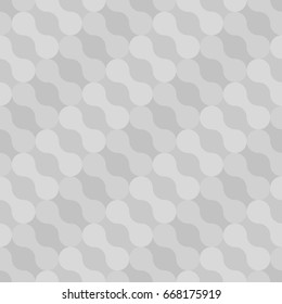 Repeated color interlocking figures tessellation background. Rounded blocks wallpaper. Seamless surface pattern design with pavers. Mosaic motif. Digital paper with dumbbell shapes. Vector image.