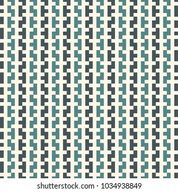 Repeated creative puzzle mosaic abstract background. Seamless surface pattern design with simple geometric ornament. Modern style surface texture. Digital paper, textile print, page fill.