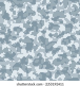 Repeated Dark Color Graphic Army Background.  Khaki Seamless Graphic Vector Commando Backdrop. Desert Repeated Modern Pixel Combat Fabric. Beige Digital Camo Art. 