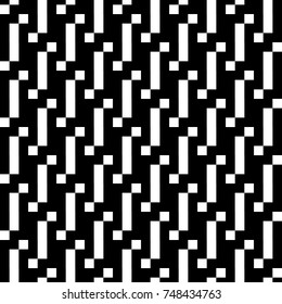 Repeated dashes and dots background. Seamless surface pattern design with mosaic ornament. Ethnic embroidery motif. Grid wallpaper. Digital paper for page fills, web designing, textile print. Vector.