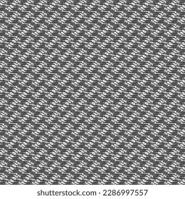 Repeated decorative design consisting of a group of signs, letters or numbers, which seem rendered in Gothic style. Textile pattern in black and white. Abstract vector.