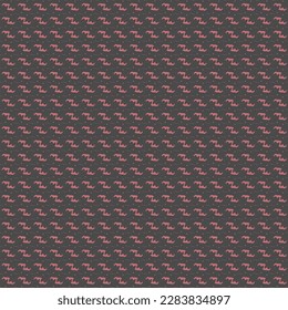 Decoración repetida, compuesta por algunos signos o símbolos rosa-púrpura alineados horizontalmente sobre un soporte negro. Patrón textil para blusas, vendas, pañuelos y otros. vector abstracto.