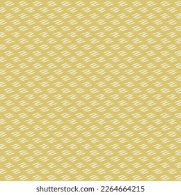 Repeated decorative design, a group of three short lines drawn in white on a yellow surface. Simple pattern. Wall paper. Abstract vector.