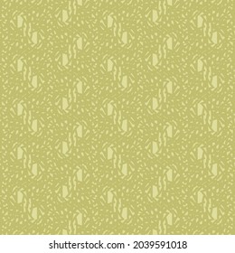 Repeated design consisting of small decorative elements arranged in alternative positions, on a mesh fabric. Golden wallpaper texture.