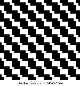 Repeated diagonal wavy stripes background. Seamless surface pattern design with mosaic ornament. Optical art motif. Striped wallpaper. Digital paper for page fill, web designing, textile print. Vector