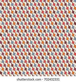 Repeated diamonds background. Geometric shapes wallpaper. Seamless pattern design with polygons tessellation. Rhombuses and lozenges motif. Digital paper, page fills, textile print. Vector art