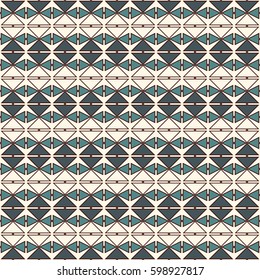Repeated diamonds and lines background. Ethnic wallpaper. Seamless surface pattern design with rhombuses ornament. Ornamental motif. Digital paper for textile print, web designing. Vector art.