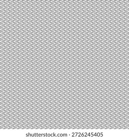 Repeated, embroidered zigzag pattern. Cotton textile material made with black and white thread. Mesh fabric background. Vector artwork.