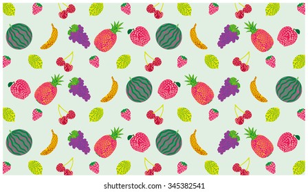 Repeated fruit background illustration