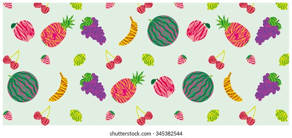 Repeated fruit background illustration