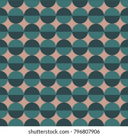 repeated geometric pattern with bicolor circles