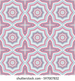 Repeated geometric tiles with octagonal ornament. Modern stylish texture. Seamless vector pattern