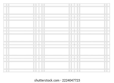 Repeated geometry pattern in 2D form drawn with CAD. Black line and white background.