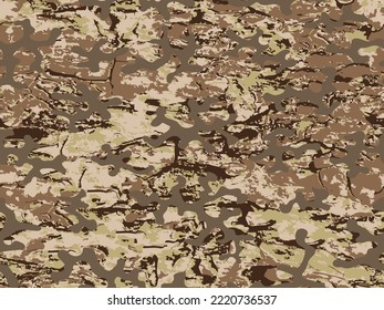 Repeated Green Abstract Vector Combat Backdrop.  Desert Seamless Color Graphic Soldier Texture. Dark Repeated Graphic Vector Commando Wallpaper. Seamless Khaki Graphic Camouflage Print. 